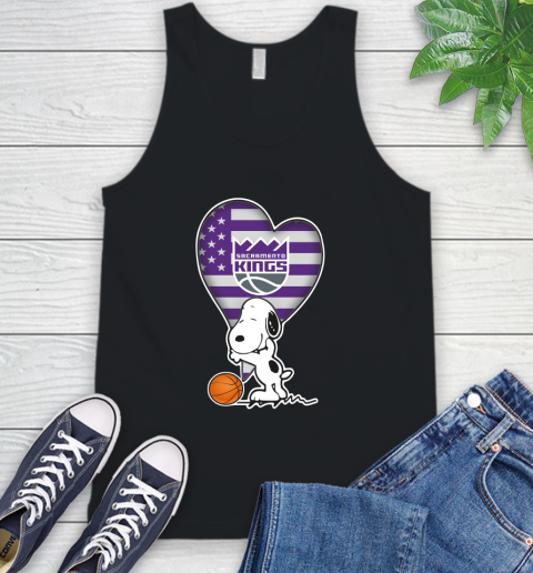 Sacramento Kings NBA Basketball The Peanuts Movie Adorable Snoopy Tank Top 2
