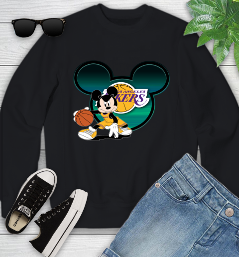 NBA Los Angeles Lakers Mickey Mouse Disney Basketball Youth Sweatshirt 2