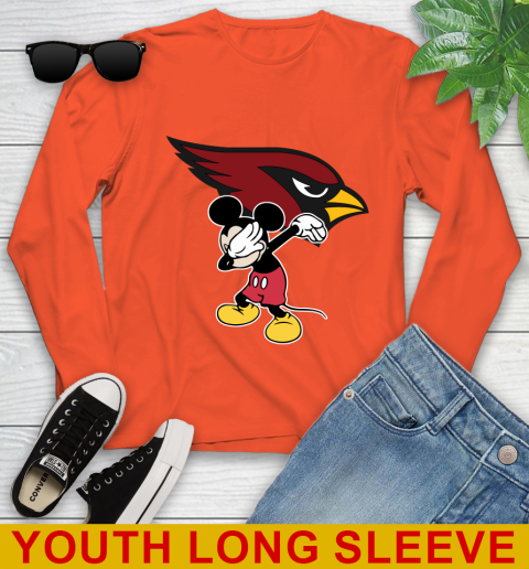 Arizona Cardinals NFL Football Dabbing Mickey Disney Sports Youth Long Sleeve 4