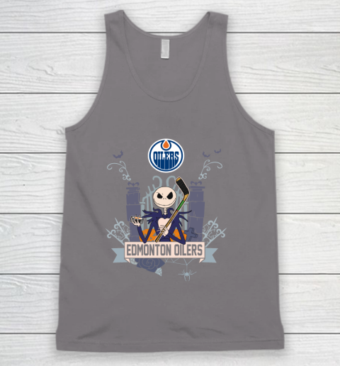 NHL Edmonton Oilers Hockey Jack Skellington Halloween Tank Top 6