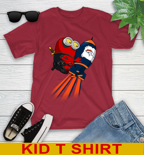 NFL Football Denver Broncos Deadpool Minion Marvel Shirt Youth T-Shirt 12