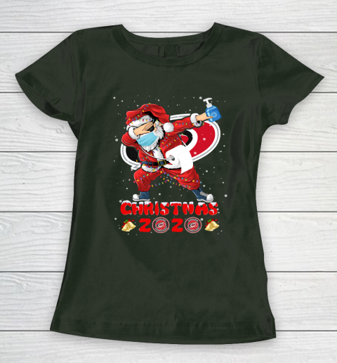 Carolina Hurricanes Funny Santa Claus Dabbing Christmas 2020 NHL Women's T-Shirt 4