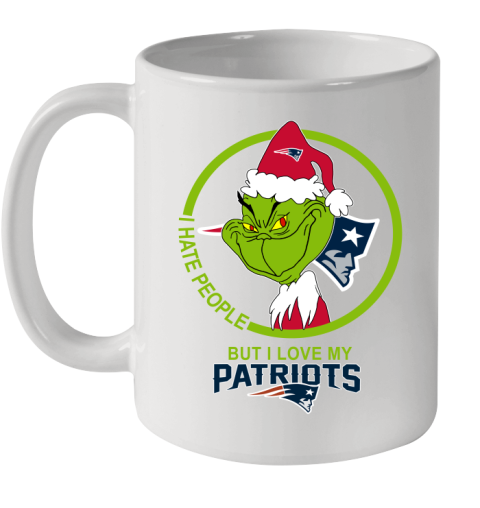 New England Patriots NFL Christmas Grinch I Hate People But I Love My Favorite Football Team Ceramic Mug 11oz
