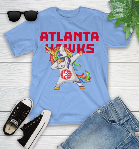 Atlanta Hawks NBA Basketball Funny Unicorn Dabbing Sports Youth T-Shirt 11