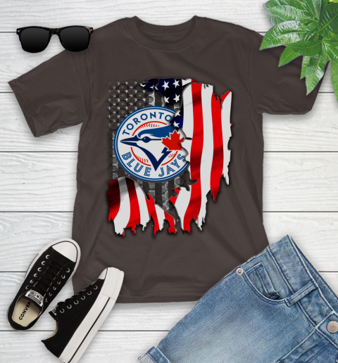Toronto Blue Jays MLB Baseball American Flag Youth T-Shirt 7
