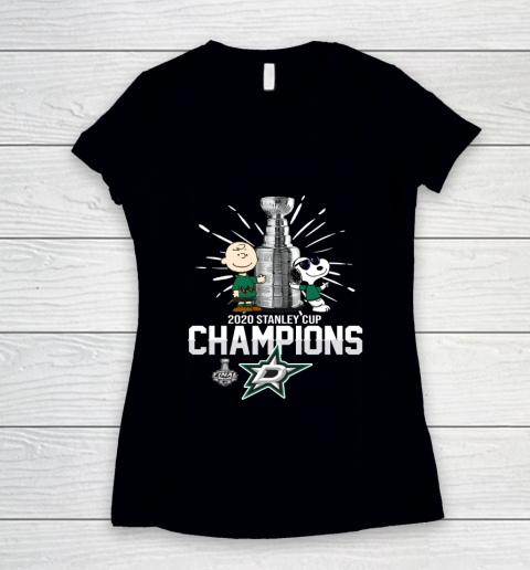 2020 Stanley Cup Champion Dall Stars Snoopy Women's V-Neck T-Shirt