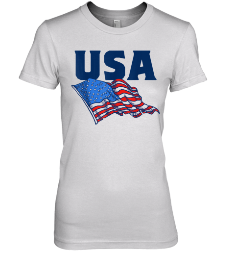 USA American Flag Minimalist Retro 80'S Premium Women's T-Shirt