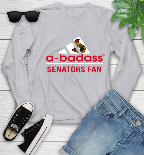 NHL A Badass Ottawa Senators Fan Adidas Hockey Sports Youth Long Sleeve 5