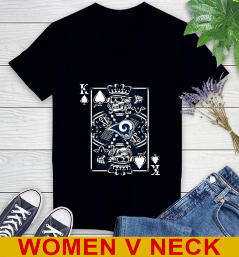 Los Angeles Rams NFL Football The King Of Spades Death Cards Shirt Women's V-Neck T-Shirt