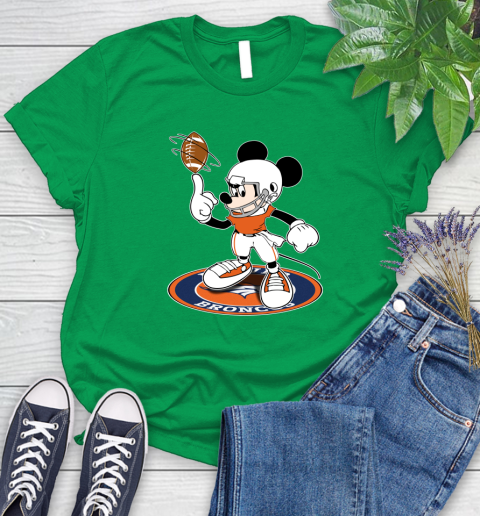 NFL Football Denver Broncos Cheerful Mickey Disney Shirt Women's T-Shirt 7