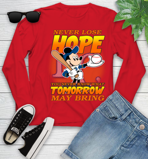 Kansas City Royals MLB Baseball Mickey Disney Never Lose Hope Youth Long Sleeve 11