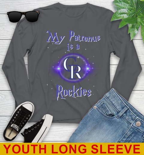 MLB Baseball Harry Potter My Patronus Is A Colorado Rockies Youth Long Sleeve 9