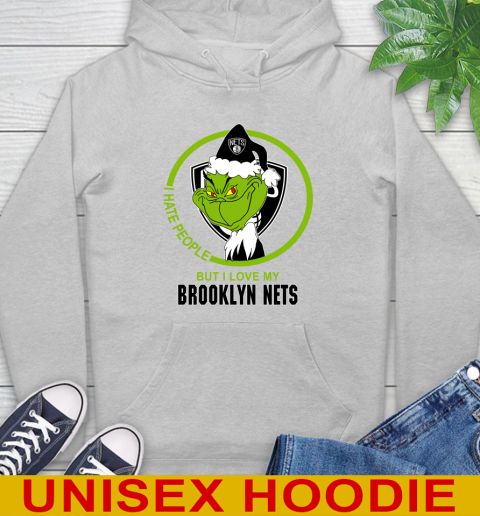 Brooklyn Nets NBA Christmas Grinch I Hate People But I Love My Favorite Basketball Team Hoodie 6