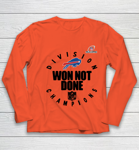 Buffalo Bills East Champions 2020 NFL Playoffs Division Won Not Done Youth Long Sleeve 2