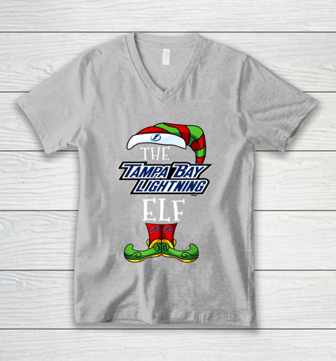 Tampa Bay Lightning Christmas ELF Funny NHL V-Neck T-Shirt 3