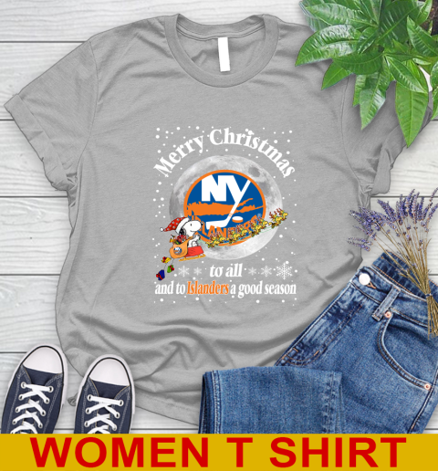 New York Islanders Merry Christmas To All And To Islanders A Good Season NHL Hockey Sports Women's T-Shirt 5
