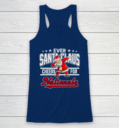 Washington Nationals Even Santa Claus Cheers For Christmas MLB Racerback Tank 6