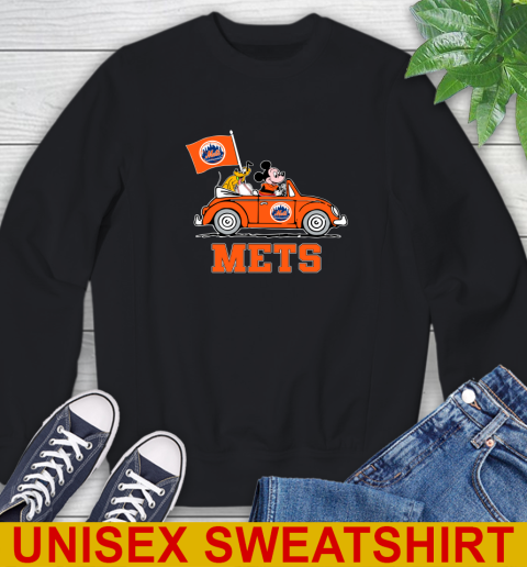 MLB Baseball New York Mets Pluto Mickey Driving Disney Shirt Sweatshirt 2