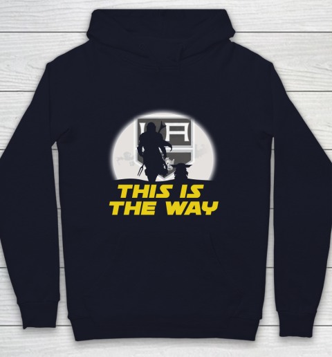 Los Angeles Kings NHL Ice Hockey Star Wars Yoda And Mandalorian This Is The Way Youth Hoodie 2