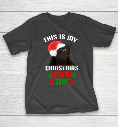 This Is My Black Cat Christmas Lights cat lover Xmas Gift T-Shirt