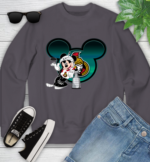 NHL Ottawa Senators Stanley Cup Mickey Mouse Disney Hockey T Shirt Youth Sweatshirt 6