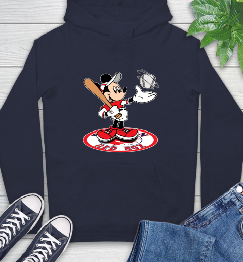 MLB Baseball Boston Red Sox Cheerful Mickey Disney Shirt Hoodie 4