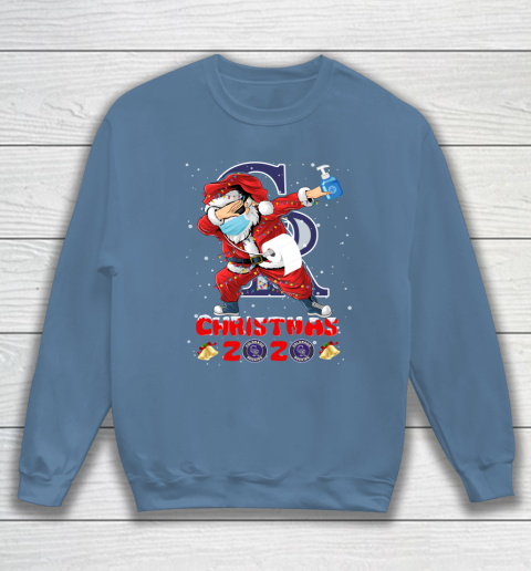 Colorado Rockies Funny Santa Claus Dabbing Christmas 2020 MLB Sweatshirt 6