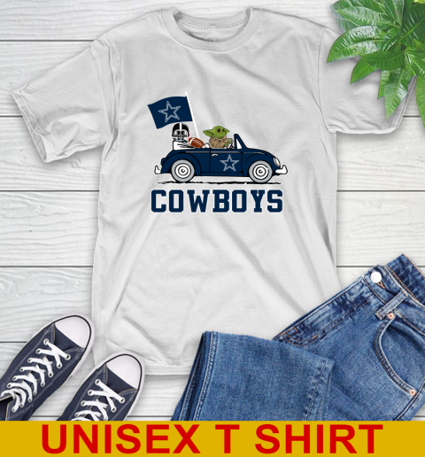 NFL Football Dallas Cowboys Darth Vader Baby Yoda Driving Star Wars Shirt T-Shirt