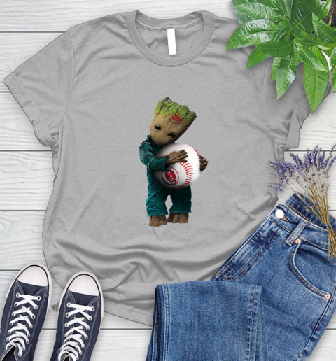 MLB Groot Guardians Of The Galaxy Baseball Sports Cincinnati Reds Women's T-Shirt 5