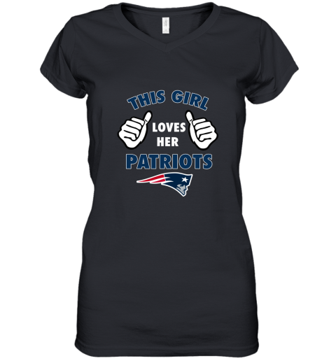 This GIRL Loves HER New England Patriots Women's V-Neck T-Shirt