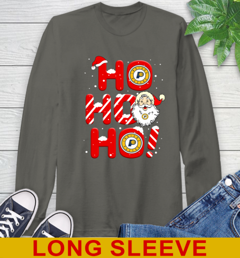 Indiana Pacers NBA Basketball Ho Ho Ho Santa Claus Merry Christmas Shirt Long Sleeve T-Shirt 10