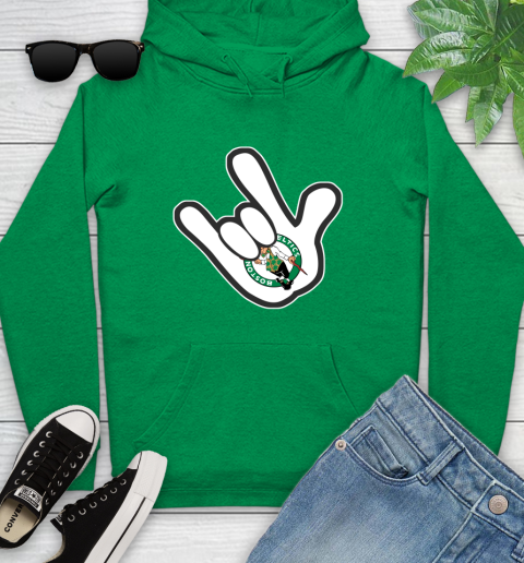 Boston Celtics NBA Basketball Mickey Rock Hand Disney Youth Hoodie 7