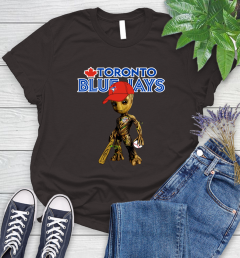 MLB Toronto Blue Jays Groot Guardians Of The Galaxy Baseball Women's T-Shirt 8
