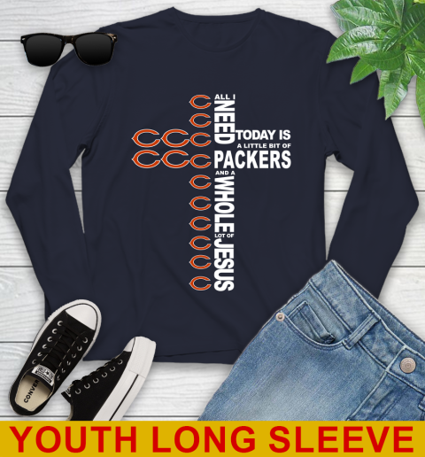 NFL All I Need Today Is A Little Bit Of Chicago Bears Shirt Youth Long Sleeve 2
