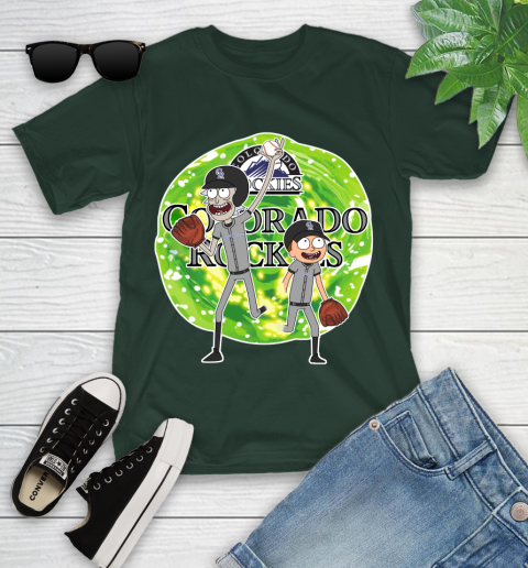 MLB Colorado Rockies Rick And Morty Baseball Sports Youth T-Shirt 5
