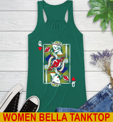 NHL Hockey New Jersey Devils The Queen Of Hearts Card Shirt Racerback Tank 5