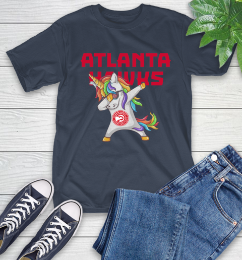 Atlanta Hawks NBA Basketball Funny Unicorn Dabbing Sports T-Shirt 16