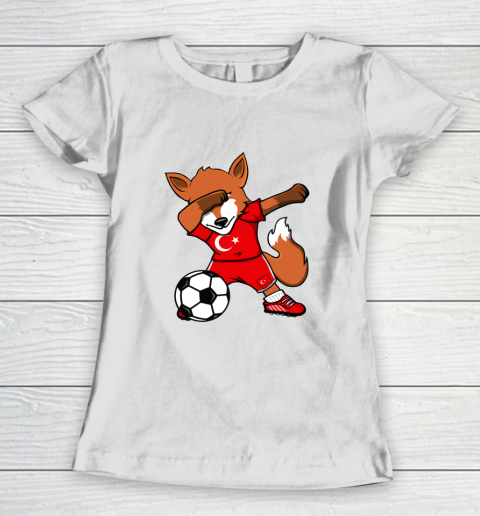 Dabbing Fox Turkey Soccer Fans Jersey Turkish Football Lover Women's T-Shirt