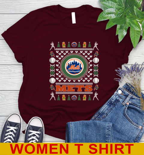 New York Mets Merry Christmas MLB Baseball Loyal Fan Women's T-Shirt 7 New York Mets Merry Christmas MLB Baseball Loyal Fan Women's T-Shirt - Image 7