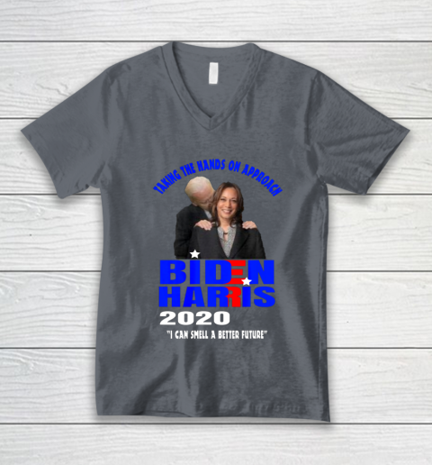 Anti Joe Biden Kamala Harris Hands On Can Smell The Future V-Neck T-Shirt 4