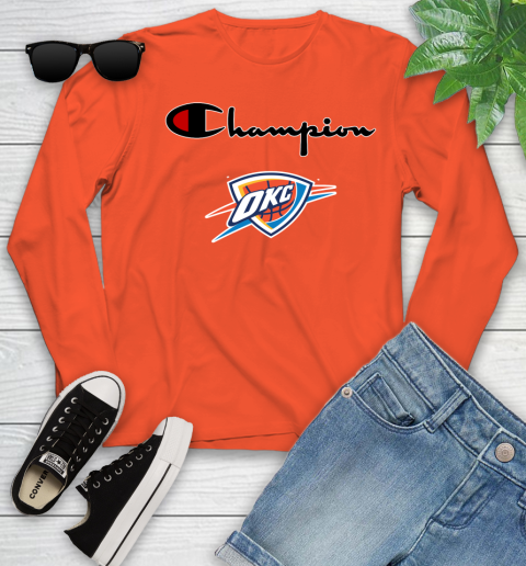 NBA Basketball Oklahoma City Thunder Champion Shirt Youth Long Sleeve 2