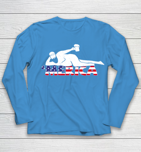 Beer Lover Funny Shirt Mens 4th Of July Merica Fat Party Funny Drinking Adult Joke Youth Long Sleeve 5