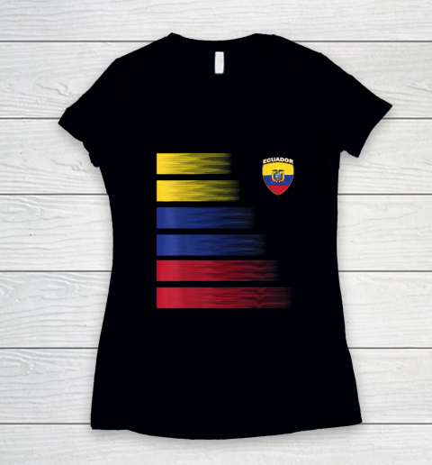 Ecuador Football Shirt Ecuadorian Soccer Jersey Women's V-Neck T-Shirt