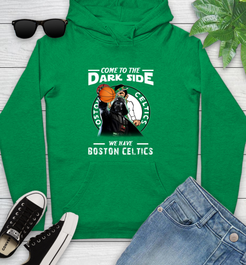 NBA Come To The Dark Side We Have Boston Celtics Star Wars Darth Vader Basketball Youth Hoodie 9