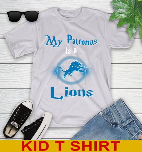 NFL Football Harry Potter My Patronus Is A Detroit Lions Youth T-Shirt 4