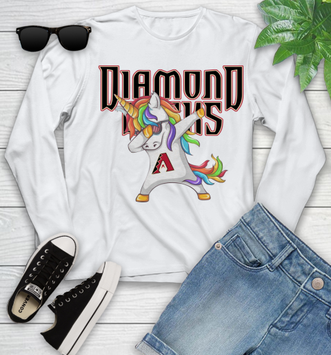 Arizona Diamondbacks MLB Baseball Funny Unicorn Dabbing Sports Youth Long Sleeve