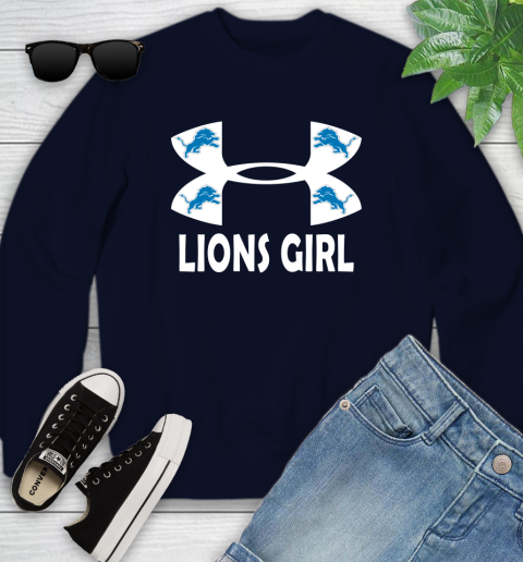 NFL Detroit Lions Girl Under Armour Football Sports Youth Sweatshirt 2