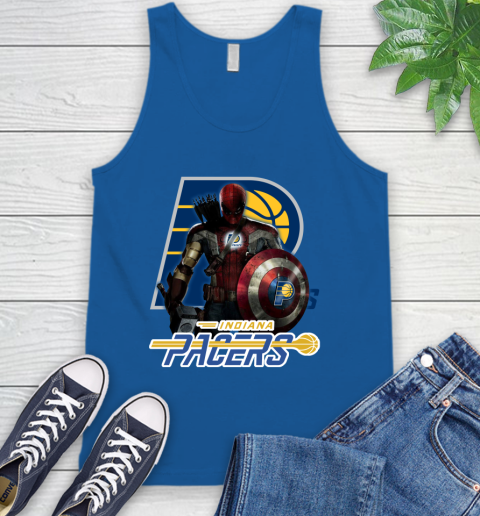 Indiana Pacers NBA Basketball Captain America Thor Spider Man Hawkeye Avengers Tank Top 5