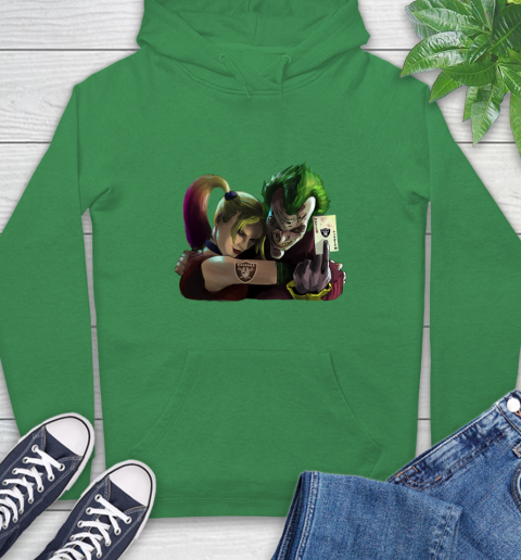 Oakland Raiders NFL Football Joker Harley Quinn Suicide Squad Hoodie 9 Oakland Raiders NFL Football Joker Harley Quinn Suicide Squad Hoodie - Image 9