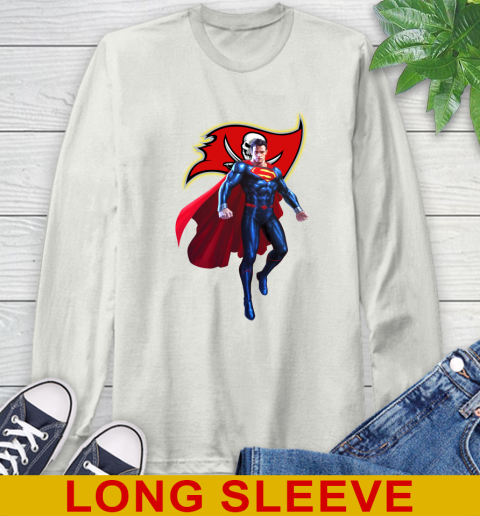 NFL Superman DC Sports Football Tampa Bay Buccaneers Long Sleeve T-Shirt 12